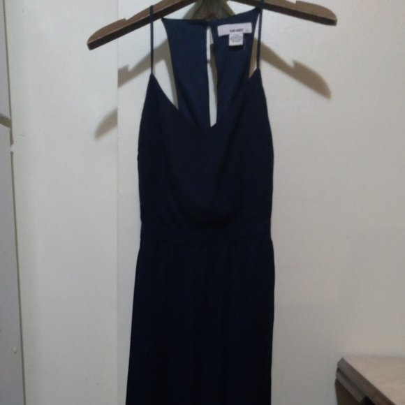 NAVY BLUE LONG DRESS / FORMAL MAXI DRESS SIZE SMALL SANS SOUCI - Picture 1 of 11